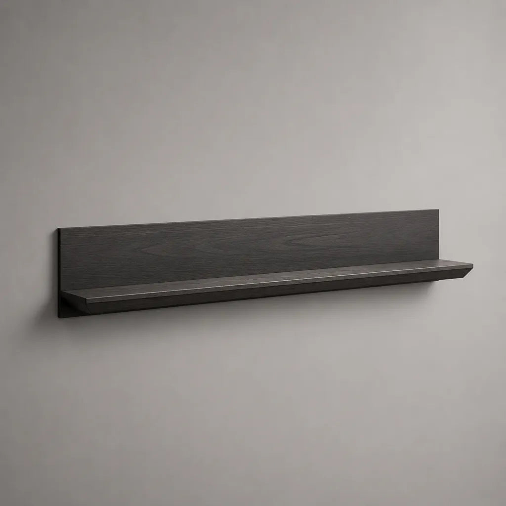 Wandregal aus MDF mit Eichenholzdekor, Dunkelgrau, 80 × 20 × 20 cm